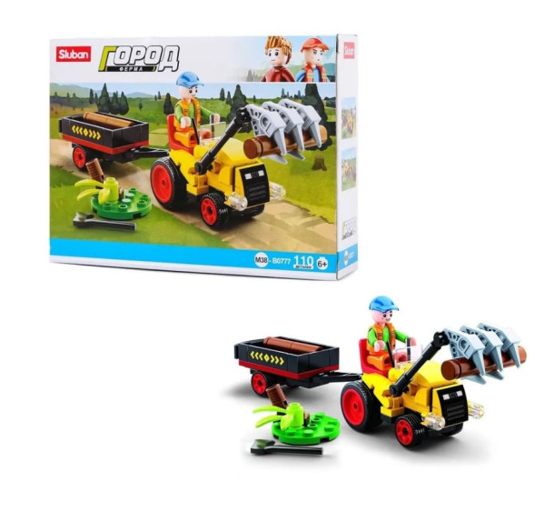 Конструктор Sluban lego Трейлер для бревен, 110 деталей