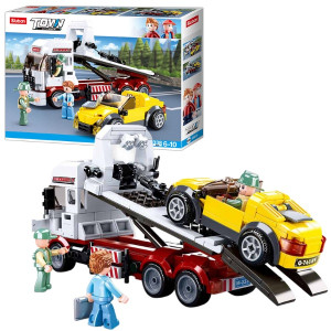 Конструктор Sluban B0879 Town-Car Trailer, 338 деталей