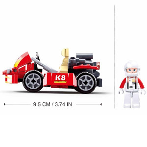 Конструктор SLUBAN B0899 Гоночная машина, 89 деталей