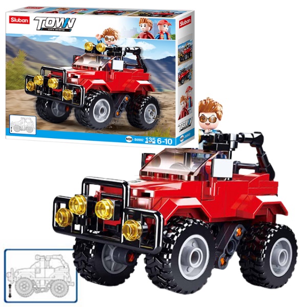 Конструктор SLUBAN B0902 Джип, 135 деталей