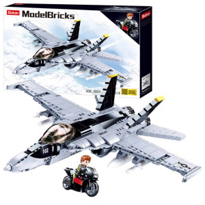 Конструктор Sluban B0928 Model Bricks-F/A-18E Super Bumblebee, 682 детали