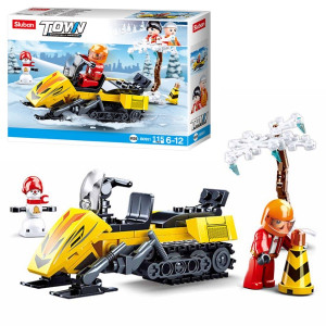 Конструктор SLUBAN B0951 Snowfield rescue Снегоход, 115 деталей