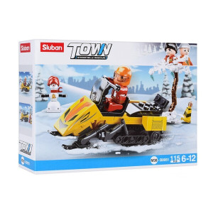 Конструктор SLUBAN B0951 Snowfield rescue Снегоход, 115 деталей