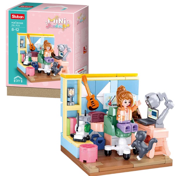Конструктор Sluban B1016B Mini Handcraft-Комната для учебы, 216 деталей