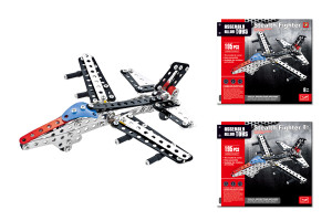Конструктор металлический Assembly Alloy Toys Самолет-истребитель, 195 деталей