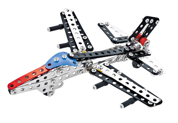 Конструктор металлический Assembly Alloy Toys Самолет-истребитель, 195 деталей