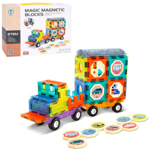 Конструктор магнитный Magic Magnetic Blocks 3404 Трейлер, 41 деталь