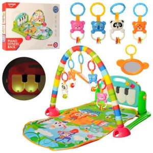 Коврик развивающий для младенца HE0604, музыкальный, со светом, с пианино, 71х47см