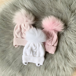 Шапка для девочки Kraft Жемчужная, на флисе, 0-2 м