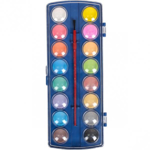 Краски акварельные сухие 6016, с кисточкой