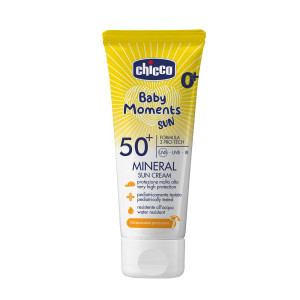 Крем солнцезащитный Chicco Baby Moments Sun SPF 50+, минеральный, 75 мл