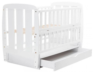 Кроватка детская Дубок Шарик, с откидной боковиной, маятником и ящиком