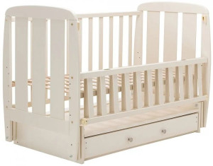 Кроватка детская Дубок Шарик, с откидной боковиной, маятником и ящиком