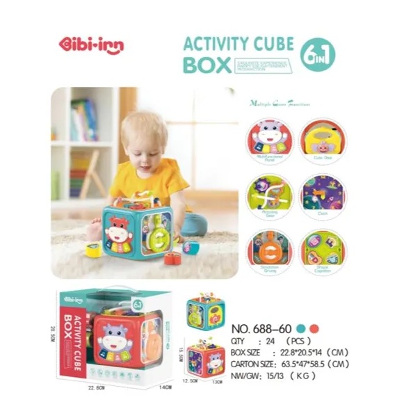 Игрушка развивающая Ibi-Inn Куб, бизиборд, 6в1, со звуком