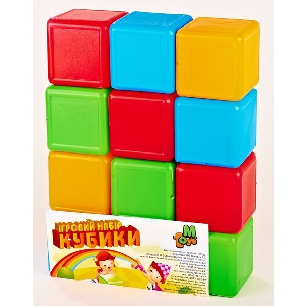 Кубики MyToys, цветные, пластиковые, 12 шт.