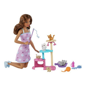 Кукла Barbie Игра с котятами, шарнирная, лицензионная версия, 30см