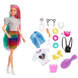 Кукла Barbie Радужные волосы, меняет цвет, лицензионная версия, 30см