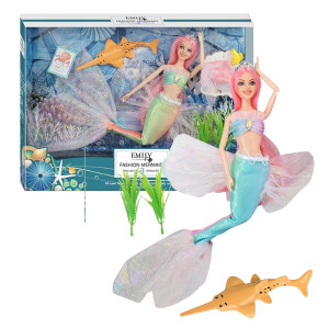 Кукла Essa Toys Эмили, русалка с морским питомцем, шарнирная, 30см