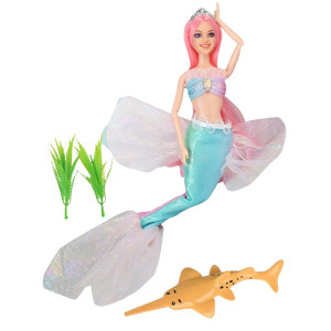 Кукла Essa Toys Эмили, русалка с морским питомцем, шарнирная, 30см