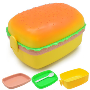 Ланч-бокс Stenson Бургер TL00466, 3 отделения, с ложкой, 16,5х12х10,2см