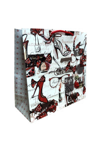 Пакет подарочный Ледан W1, ламинированный, микс рисунков, 23х23х10 см