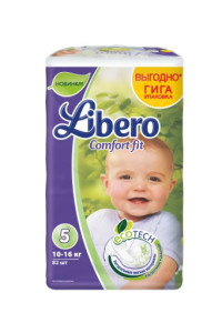 Подгузники Libero Comfort Fit №5 (10-16кг), 56шт.