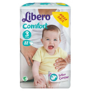 Подгузники Libero Comfort Fit №3 Mega Pack (4-9кг), 88 шт.