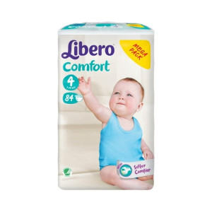 Подгузники Libero Comfort Fit №4 Mega Pack (7-14кг), 84 шт.