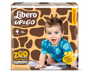 Трусики Libero Up&Go Zoo Collection №4 (7-11кг), 74 шт., подгузники, унисекс