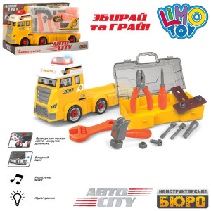 Конструктор на шурупах Limo Toy KB 043 Машина, звук, свет, набор инструментов, 42 см