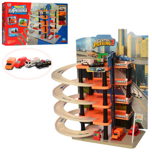 Гараж 5-этажный Мега парковка Limo Toy 0848, с транспортом и дорожными знаками