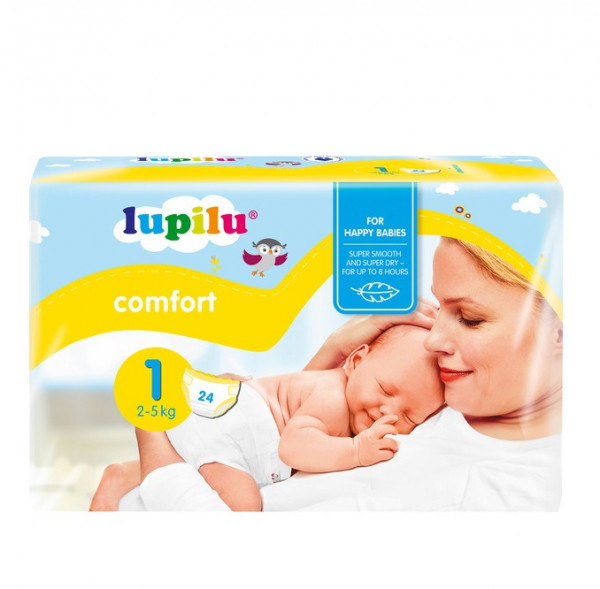 Подгузники Lupilu Premium Comfort New Born №1 (2-5 кг), 24шт.