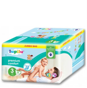 Подгузники Lupilu Premium Comfort Midi, №3 (5-9кг), 98 шт.
