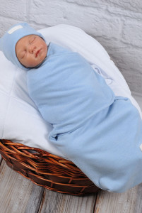 Европеленка на липучке MagBaby Ангоровая, с шапочкой, теплая, 100% хлопок