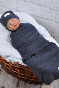 Европеленка на липучке MagBaby Ангоровая, с шапочкой, теплая, 100% хлопок