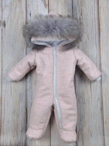 Комбинезон для новорожденного MagBaby Кашемировый с мехом, теплый