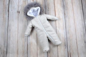 Комбинезон для новорожденного MagBaby Кашемировый с мехом, теплый