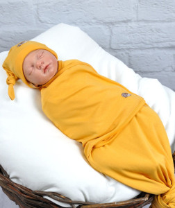 Пеленка на липучках  MagBaby Каспер с шапочкой, безразмерная, 100% хлопок, коллекция 2019 г.