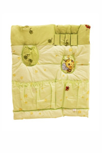 Детское постельное белье Mamino Пчелки, салатовый, гиппоаллергенный, постельный комплект в детскую кроватку: 8 элементов