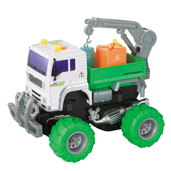 Машинка инерционная Wenyi WY523C Мусоровоз, со светом и звуком, 1:20