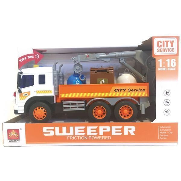 Машинка инерционная Wenyi WY340 City Service Truck, со светом и звуком, 27,5х10х12см