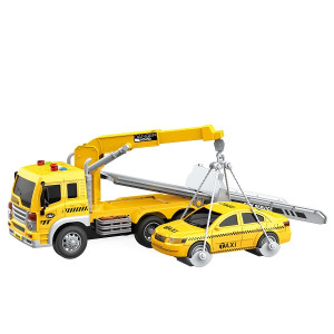 Машинка инерционная Wenyi WY570G Эвакуатор и машина Такси, со светом и звуком, 16х38х10см