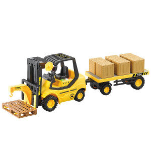 Машинка инерционная Wenyi WY690-1 Погрузчик с прицепом, со светом и звуком, 14х44х10см