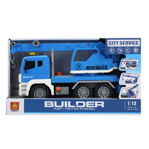 Машинка инерционная Wenyi WY812B Автокран, со светом и звуком, 17х31х11см