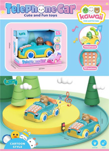 Машинка интерактивная Bear, c телефоном, звук/свет