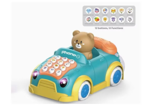 Машинка интерактивная Bear, c телефоном, звук/свет