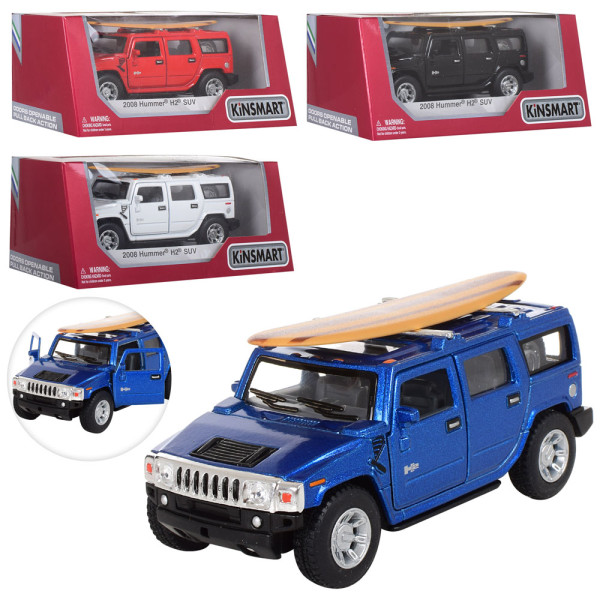 Машинка Kinsmart KT 5337 WS1, инерционная, металлическая, с доской для сёрфа, 11,5см