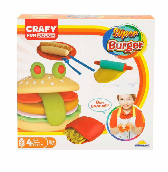 Масса для лепки Sanman Crafy Fun - Super Burger, с аксессуарами