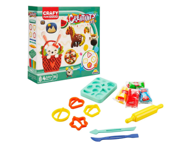 Масса для лепки Sanman Crafy Fun Dough - Creativity, с аксессуарами