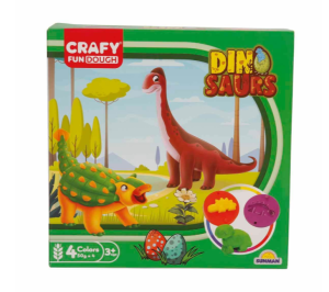 Масса для лепки Sanman Crafy Fun Dough - Dinosours, с аксессуарами